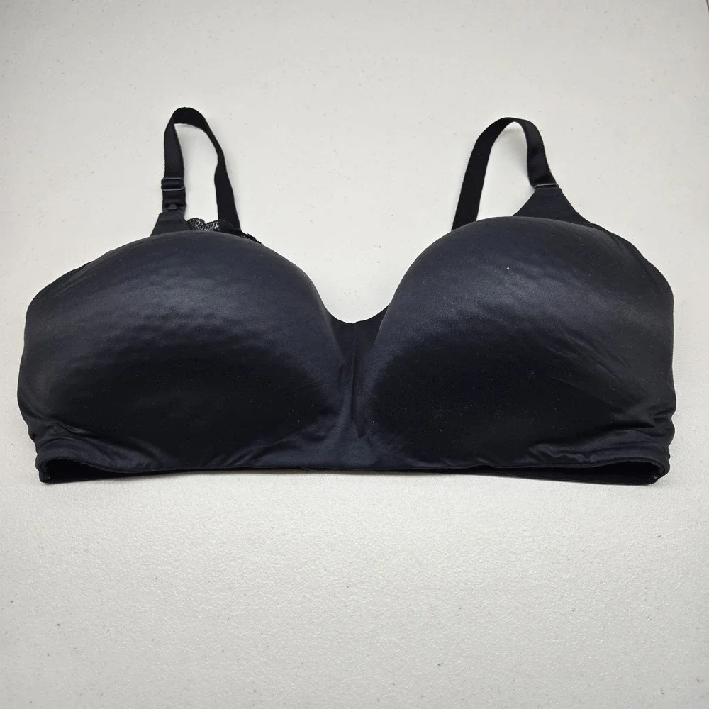 Torrid Curve Women Bra 42DDD Black Nursing Wireless Lace Lightly Lined